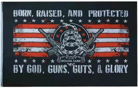 American Born and Raised 3'x5' Flag ROUGH TEX® 68D