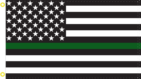 USA Thin Green Line 3'x5' Flag ROUGH TEX® 68D