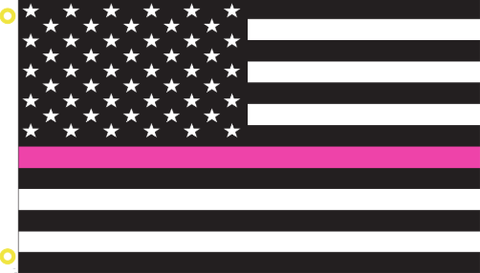 USA Thin Pink Line 3'x5' Flag ROUGH TEX® 68D Nylon