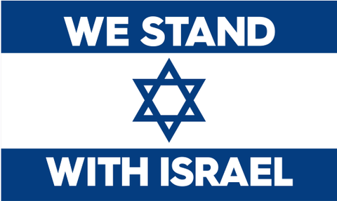 We Stand With Israel 4'x6' Flag Rough Tex® 100D