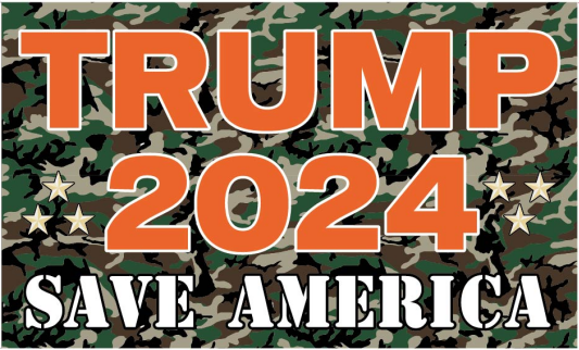 Trump Save America Hunter Orange Camo 2024 3'x5' Flag ROUGH TEX® 100D