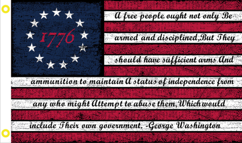 Betsy Ross 1776 George Washington 3'x5' Flag ROUGH TEX® 68D Nylon