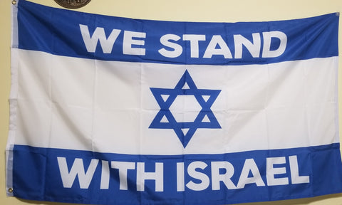 We Stand With Israel 3'x5' Flag Rough Tex 100D