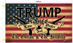 Trump Law And Order The Outlaw & The Hillbilly USA Vintage 3'x5' Flag ROUGH TEX® 100D