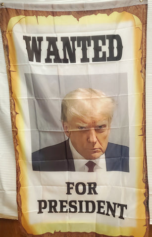 Wanted for President Trump Mug Shot 2024 USA 3'X5' Flag 68D