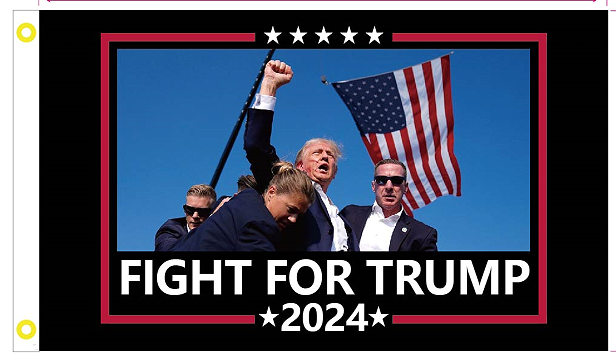 Fight For Trump 2024 3'x5' Flag ROUGH TEX® 100D