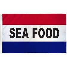 Sea Food Red White Blue 3'X5' Flag ROUGH TEX® 68D