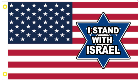 USA I Stand With Israel Star 3'X5' Flag ROUGH TEX® 100D