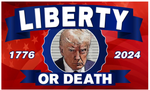 Liberty or Death Trump Mugshot 1776 2024 3'x5' Flag ROUGH TEX® 100D