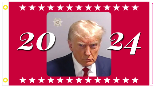 Trump 2024 Mugshot Red 3'x5' Flag ROUGH TEX® 100D