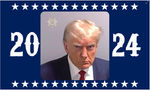 Trump 2024 Mugshot Blue 3'x5' Flag ROUGH TEX® 100D