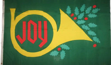 Joy Christmas Horn 3'x5' Flag ROUGH TEX® 68D Nylon