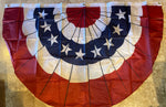 3pack USA printed bunting fan with brass and grommets