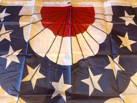 3pack USA printed bunting fan with brass and grommets