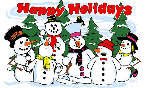 Happy Holidays Snowmen 3'x5' Flag ROUGH TEX® 68D Nylon