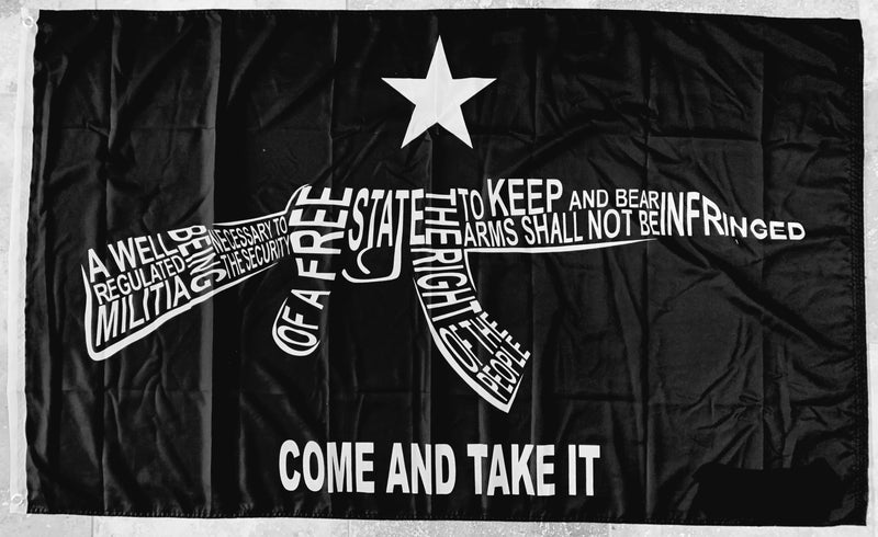 Ak47 2nd Amendment Come And Take It Flag Black Out 3'X5' ROUGH TEX ® 68D