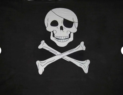 Jolly Roger With Eyepatch Deluxe Polar Fleece Blanket