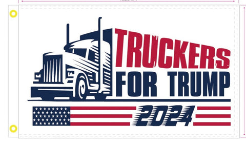 Truckers For Trump 2024 3'x5' Flag ROUGH TEX® 100D