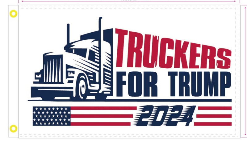 Truckers For Trump 2024 3'x5' Flag ROUGH TEX® 100D