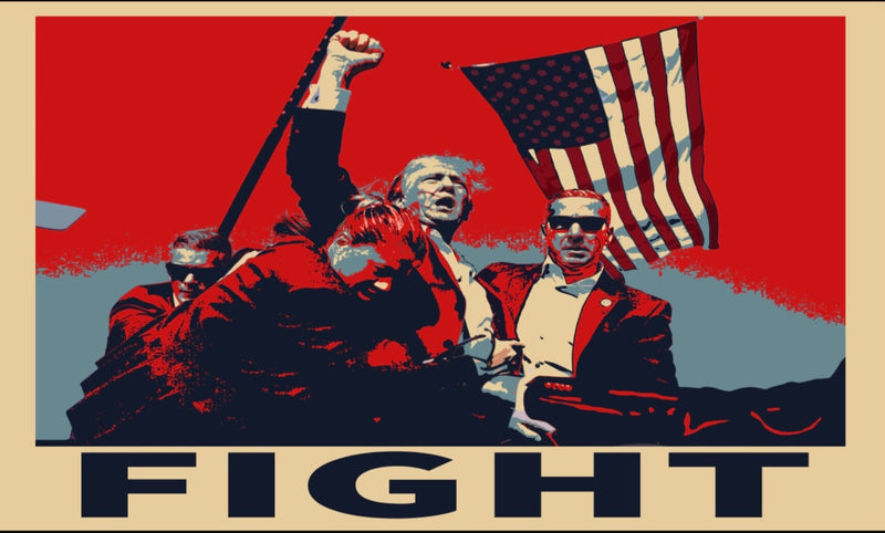 Trump Assassination Attempt Fight Red 3'x5' Flag ROUGH TEX® 100D