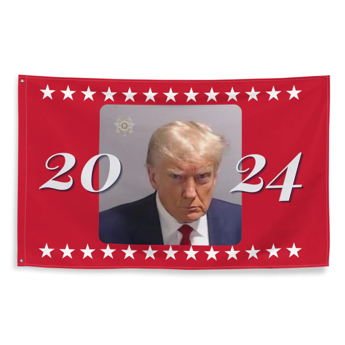 Donald Trump Mugshot Red 2024 3'x5' Flag ROUGH TEX® 100D
