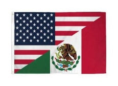 USA Mexico Half 3'x5' Flag ROUGH TEX® 68D Nylon