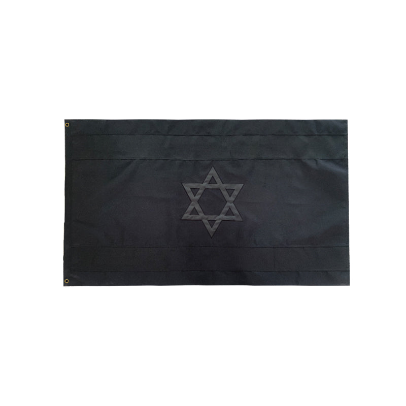 Israel Blackout 3'x5' Embroidered Flag ROUGH TEX® Synthetic Cotton Canvas