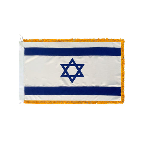 Israel 3'x5' Embroidered Flag with Gold Fringe
