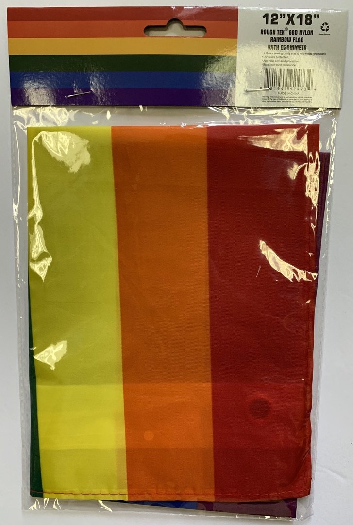 Rainbow 12"X18" Boat Flag With Grommets Rough Tex ® 68D Nylon XS