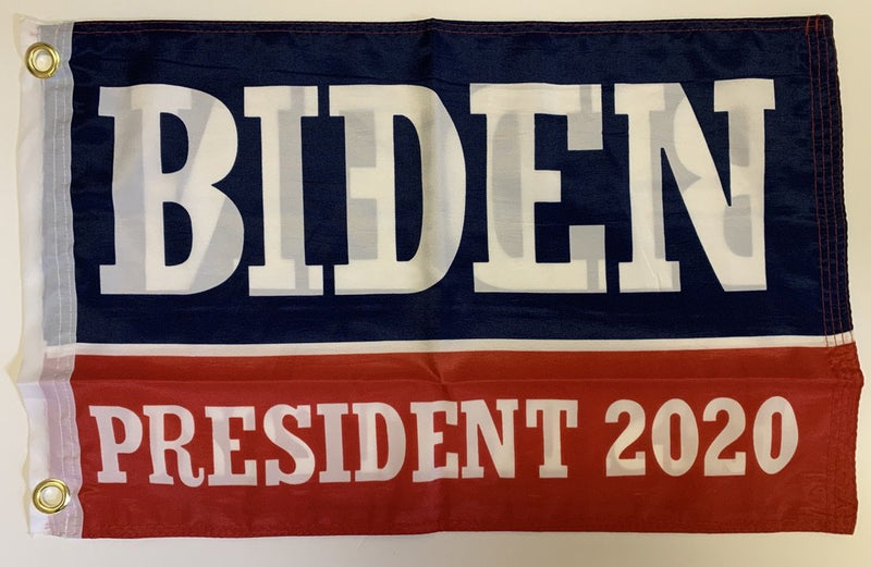 Biden President 2020 Democratic Presidential Blue And Red Double Sided Flag 12"X18" Rough Tex® 100D