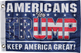 Americans For Trump Navy Knit Double Sided  "12X18" Flag -  Rough Tex® 100D