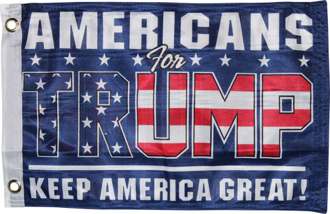 Americans For Trump Navy Knit Double Sided  "12X18" Flag -  Rough Tex® 100D