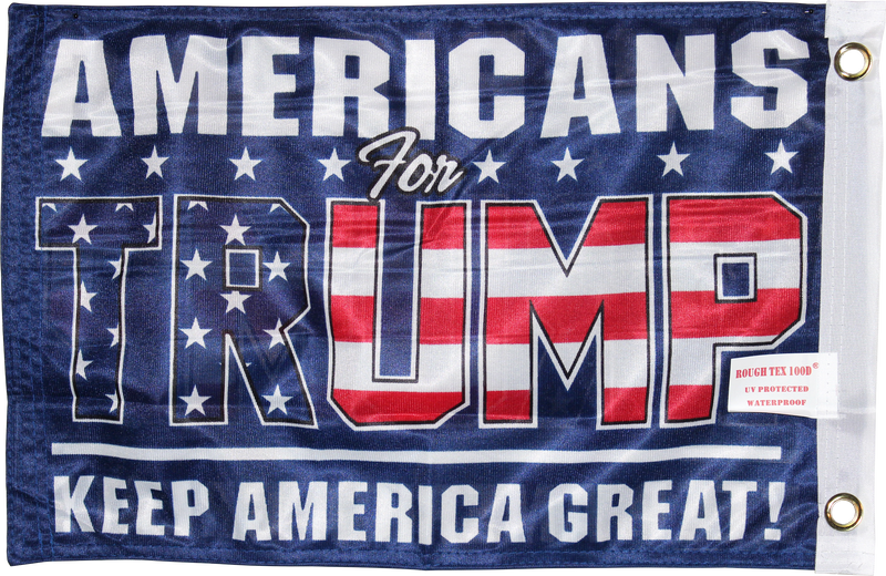 Americans For Trump Navy Knit Double Sided  "12X18" Flag -  Rough Tex® 100D