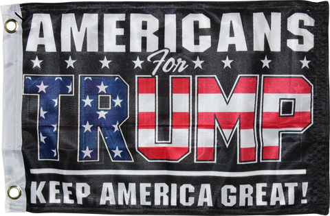 Americans For Trump Black KAG Keep America Great KNIT Double Sided  "12X18" Flag -  Rough Tex® 100D