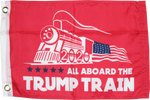 All Aboard The Trump Train Flag Red - ''12X18'' Rough Tex® 100D