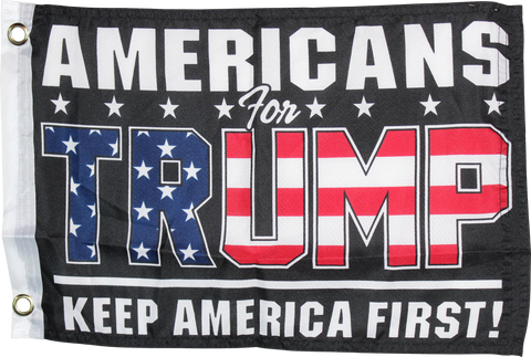 Americans For Trump KAF Keep America First Black "12X18" Flag -  Rough Tex® 100D