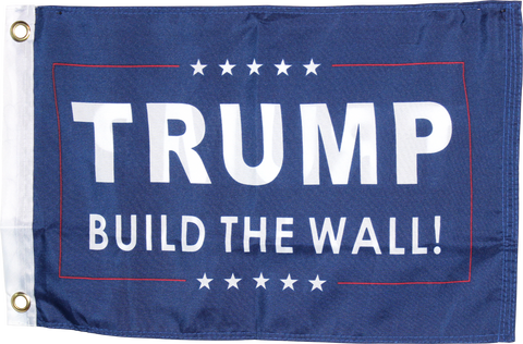 Trump Build The Wall Double Sided "12X18" Flag -  Rough Tex® 100D