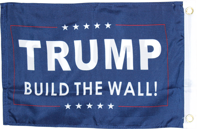 Trump Build The Wall Double Sided "12X18" Flag -  Rough Tex® 100D