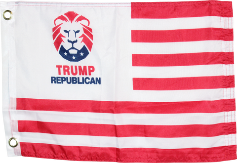 Trump Republican Stars And Stripes - 12''X18'' Single Sided Flag