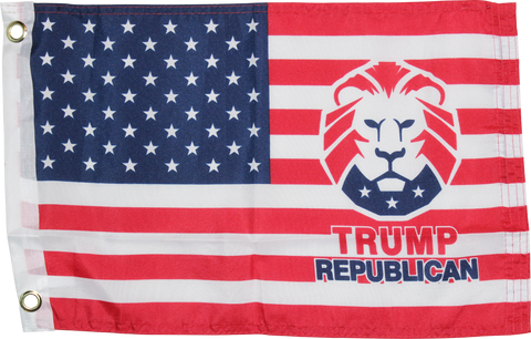 USA Trump Republican Lion "12X18" Flag -  Rough Tex® 100D