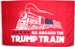 All Aboard The Trump Train Red 4'X6' Flag Rough Tex ® 100D