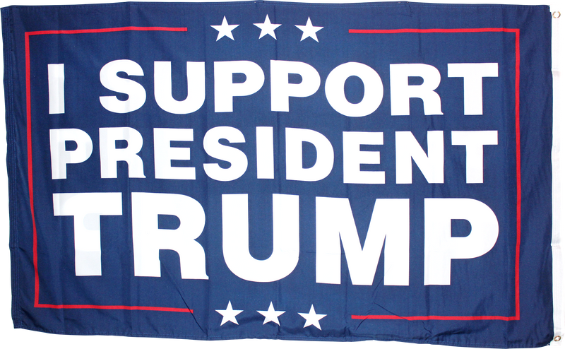 I Support President Trump Double Sided Blue 3'X5' Flag Rough Tex ® 100D