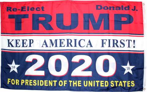 Re-Elect Donald J Trump Keep America First KAF For President Of The United States Double Sided 3'X5' Rough Tex® 100D