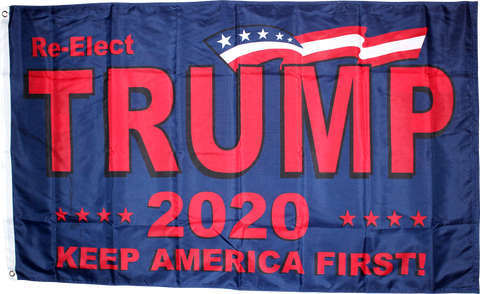 Re-Elect Trump 2020 Keep America First KAF 5'X8' Flag Rough Tex ® 68D Nylon (With Three Grommets)