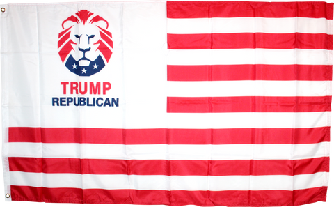 TRUMP REPUBLICAN LION CREST US AMERICAN STRIPES 3'x5' Flag Rough Tex ®100D