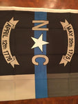 NORTH CAROLINA POLICE MEMORIAL NC blue line FLAG 3X5 100D ROUGH TEX