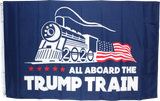 All Aboard the Trump Train Blue 3'X5' Flag Rough Tex® 68D Nylon