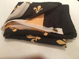 BLACK & GOLD FLEUR DE LIS AMERICAN FLAGS  3X5 ROUGH TEX 100D
