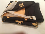 BLACK & GOLD FLEUR DE LIS AMERICAN FLAGS  3X5 ROUGH TEX 100D