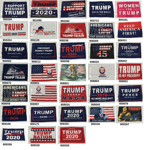 72 Assorted President Donald J. Trump Collectors Nautical Boat Flags 12"x18" Rough Tex ® Brass Grommets